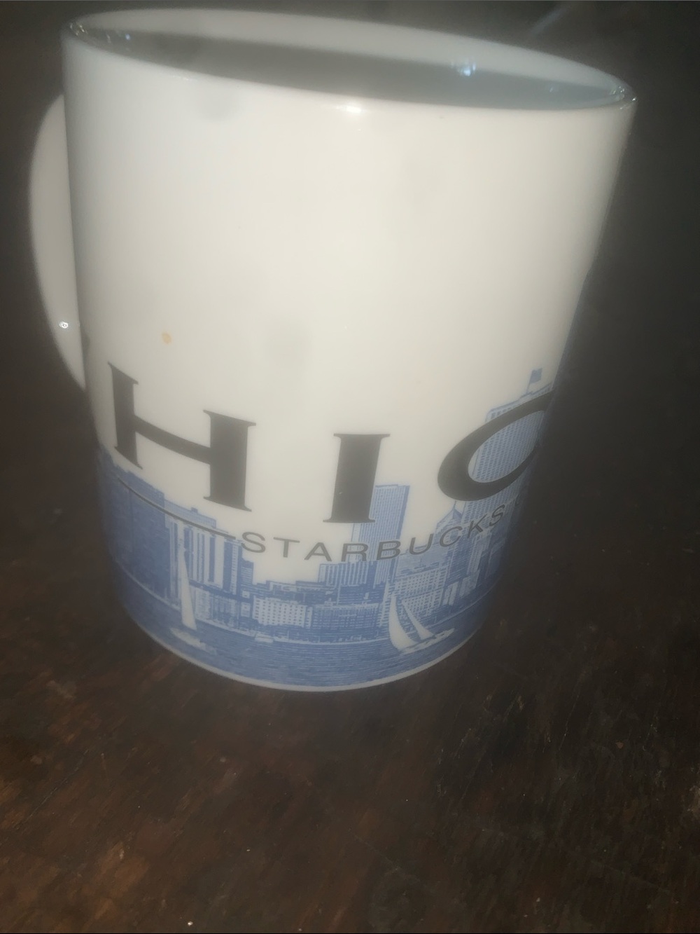 Starbucks White Mug with Blue Cityscape Design